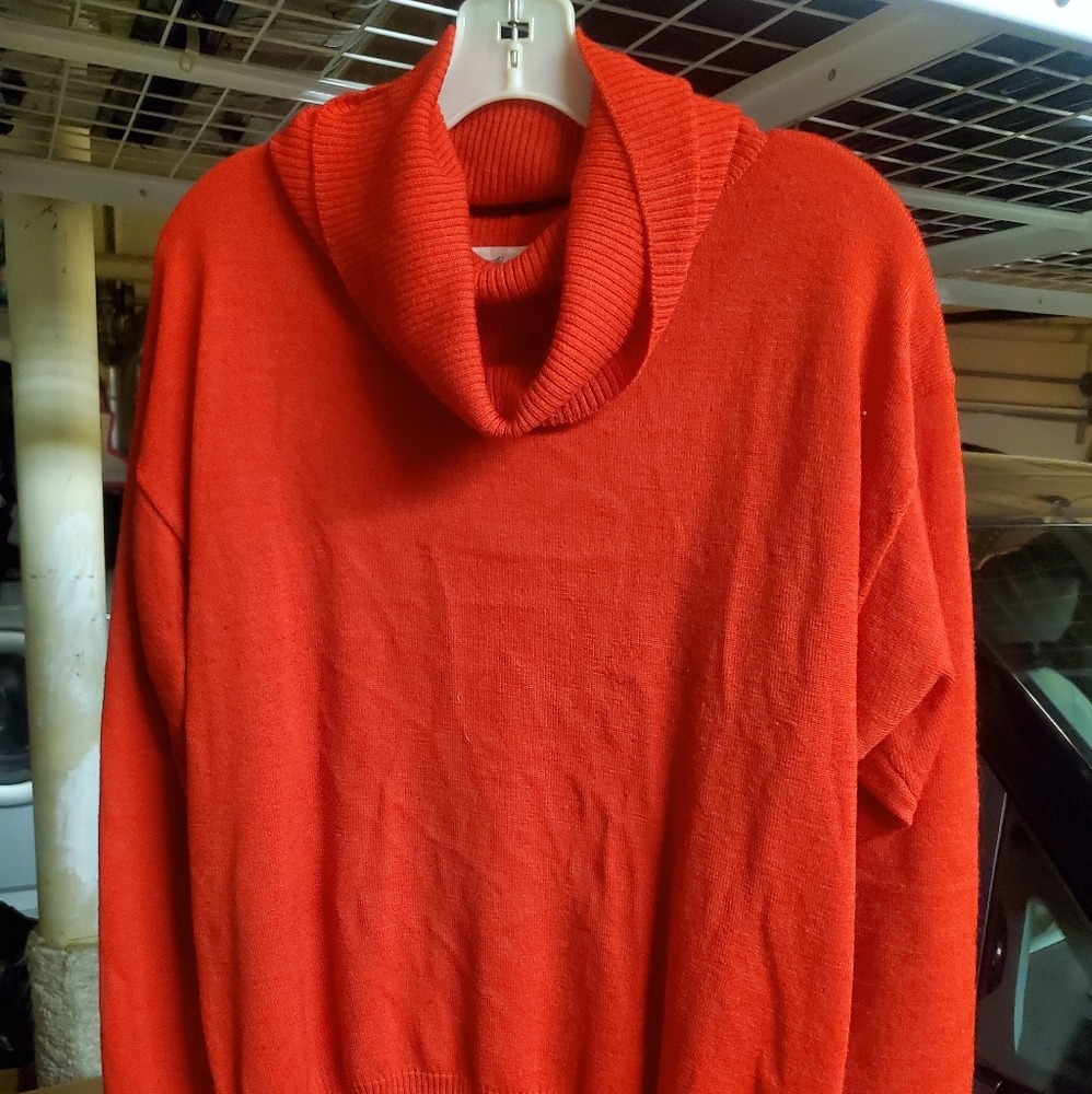 Linda Allard Ellen Tracy red wool sweater pullover